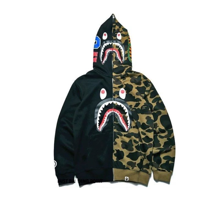 Green and black bape hoodie store